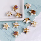 Coffee Color Ocean Creatures Ceramic Beads Hand Painted 5pcs 3