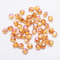 Faceted Four Sided Glass Beads 8mm Electroplated Colorful 50pcs 7