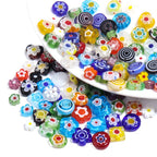 Multi Shaped Millefiori Glass Beads 7-11mm Colorful Glossy 20pcs 5