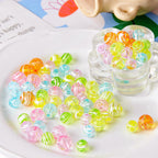 Striped Resin Beads 10/12mm Round Jelly Colors 30pcs