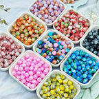 Antique Imitation Ceramic Splash Ink Round Glass Beads 10mm 100pcs 4
