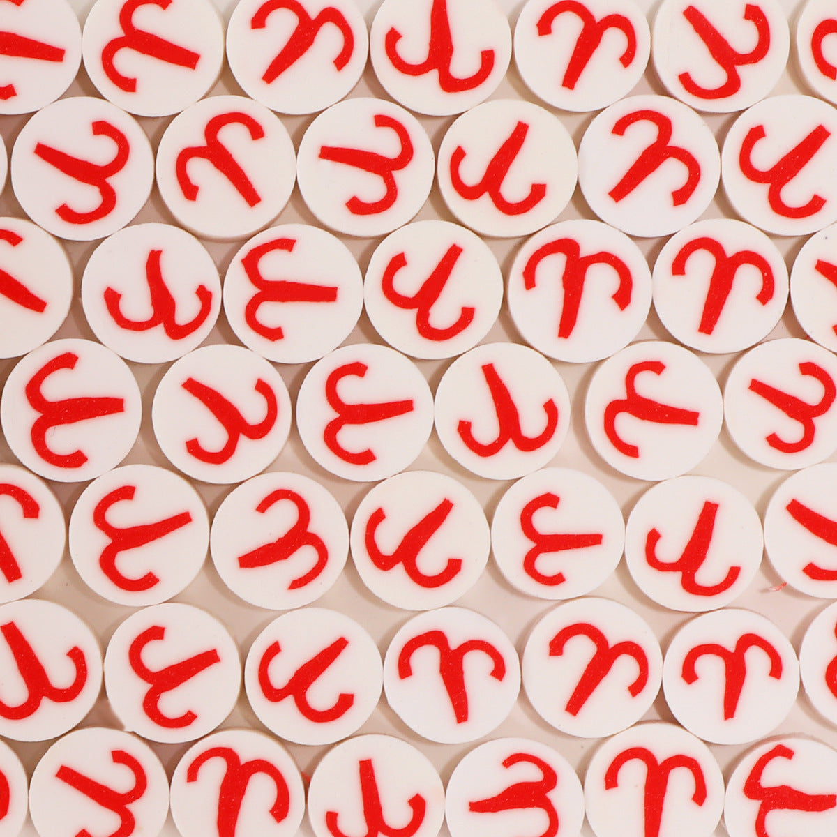Flat Clay Beads 9mm Multicolor Twelve Constellation Zodiac 100pcs 7