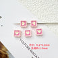 Star and Strawberry Heart Metal Beads Glossy Painted Colorful 10pcs 25