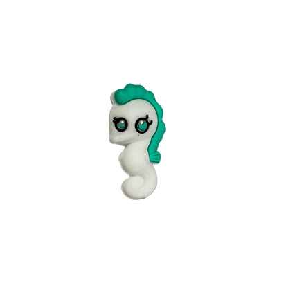 Silicone 3D Focal Beads Seahorse Textured Pastel Manes 20pcs 8
