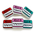 Silicone Focal Beads Motivational Hello I Trying My Best Tag 20pcs 4