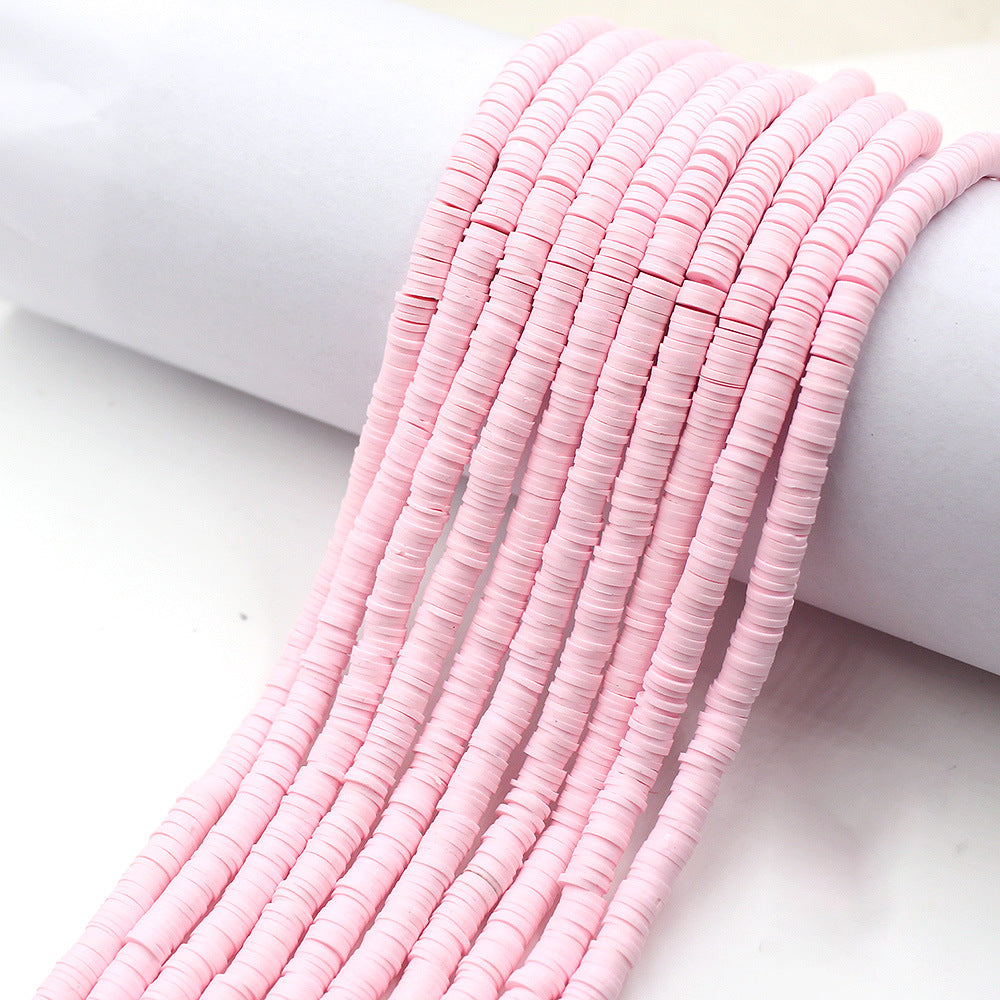 Flat Clay Beads 6mm Solid Color Polymer Spacer Beads 10strands 5