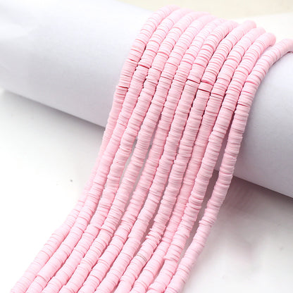 Flat Clay Beads 6mm Solid Color Polymer Spacer Beads 10strands 5
