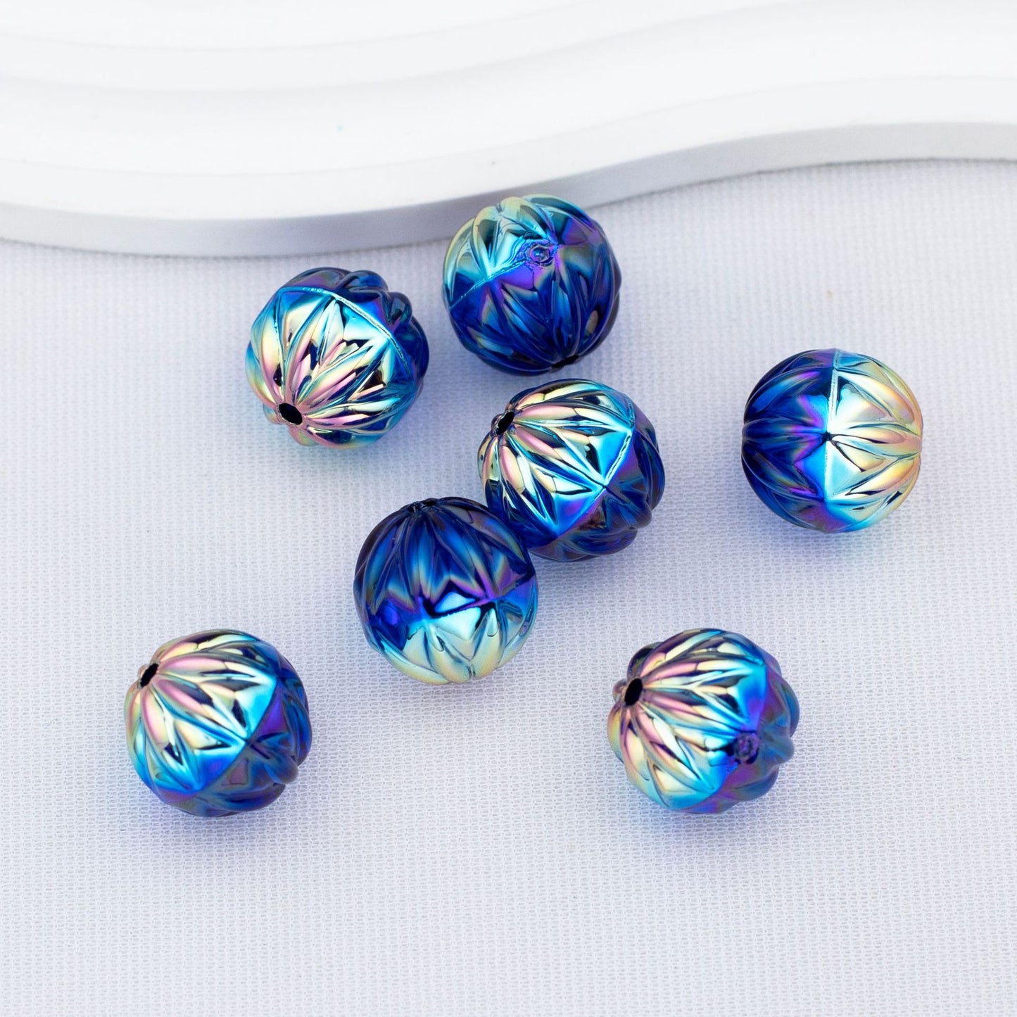 Transparent Flat Fireworks Acrylic Beads 15mm Sparkling Mixed 20pcs 14