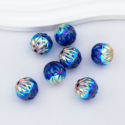 Transparent Flat Fireworks Acrylic Beads 15mm Sparkling Mixed 20pcs 14