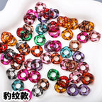 Acrylic Irregular Spacer Beads 16mm Clear Leopard Print 100pcs 3