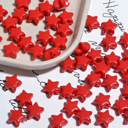 Glow Star Acrylic Beads 11mm Glossy Vibrant Colors 50pcs 17