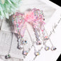 Fancy Tassel Rose Bow Acrylic Beads 40mm Rhinestone 3pcs 8