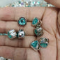 Colored Heart Flat Acrylic Beads 12mm Rhinestone Embeded 100pcs 4