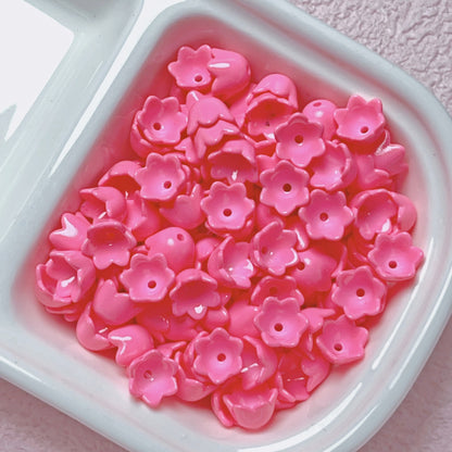 Painted Lily Acrylic Beads 9mm Dopamine Color Baked Finish 30pcs 4