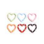 Metal Painted Dotted Heart Trigger Spring Keyrings 25mm 10pcs 4