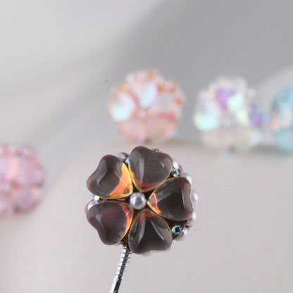 Moonstone Five-Petal Flower Clay Beads 19mm Opalescent 5pcs 9
