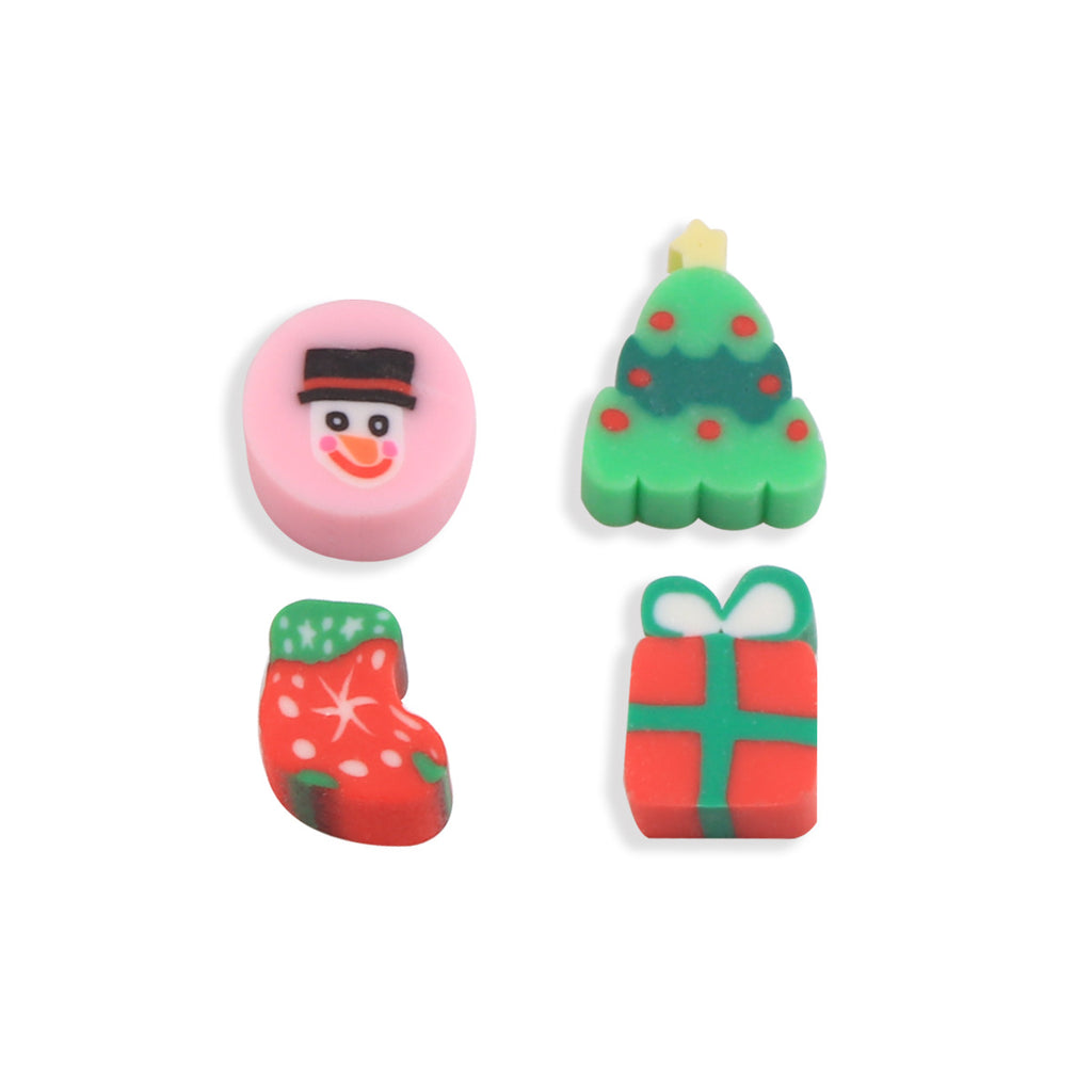 Christmas Clay Beads Polymer Colorful Snowmen Gifts Trees 100pcs 5