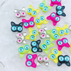Cat Eye Monster Metal Beads 16mm Baking Painted 10pcs 3