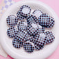 Flat Acrylic Beads 27mm Plaid Pattern Brand Logo Printed 5pcs 11