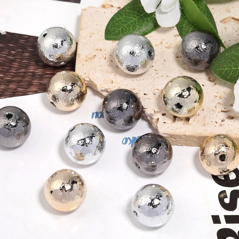Plated Bubblegum Beads 20mm Wrinkled Foil Finish Mixed Colors 50pcs 4