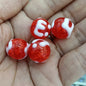 Hand Painted Round Acrylic Beads 16mm Crackle Texture 100pcs 12