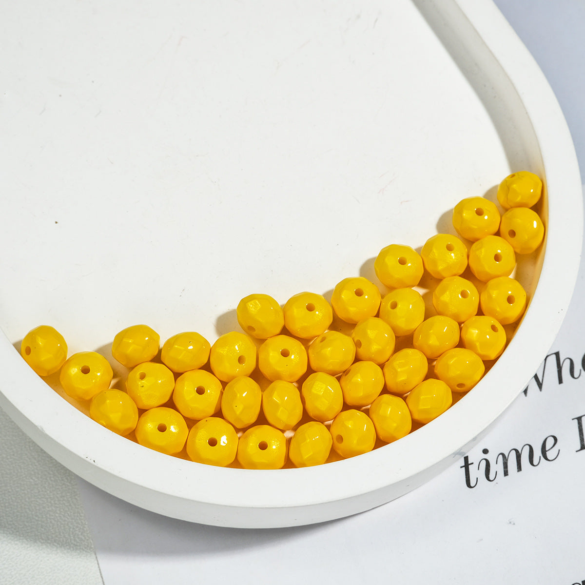 Acrylic Faceted Spacer Beads 8mm Baking Painted Solid Color 50pcs 13
