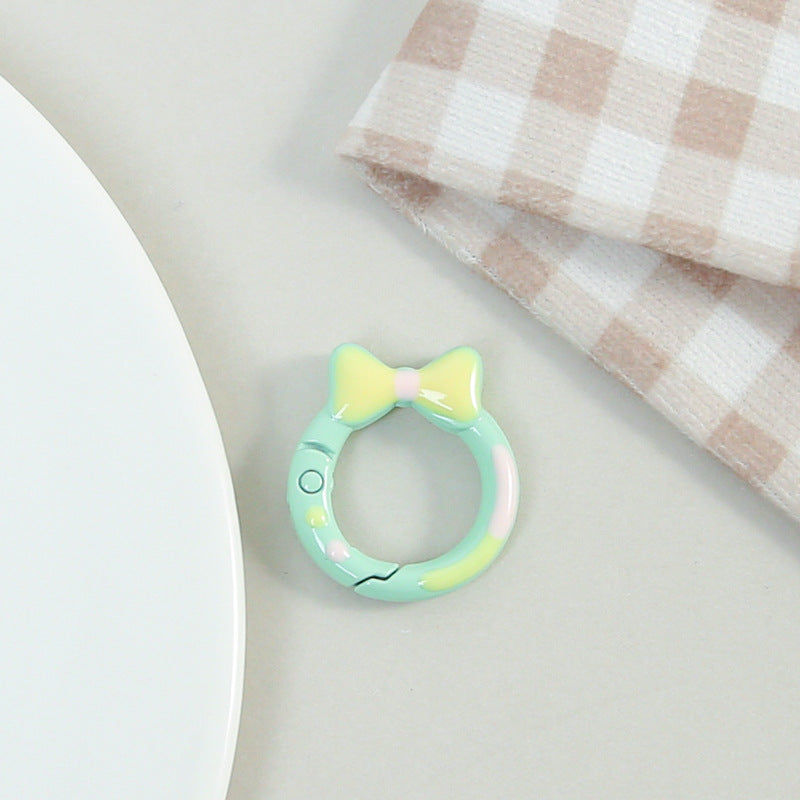 Zinc Alloy Bow Trigger Keyrings 27mm Baking Painted 6pcs 12