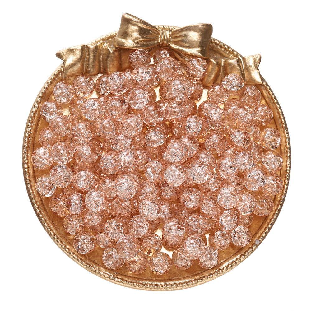 Crackle Round Glass Beads 8mm Colored Hole 1.3mm 50pcs 15