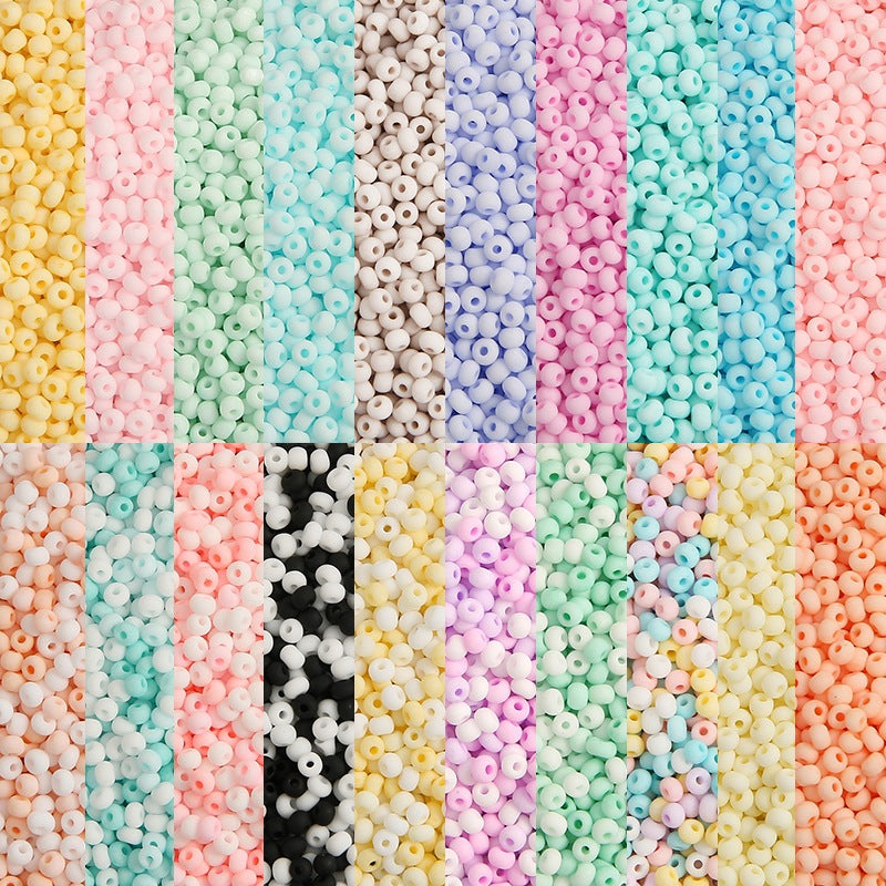Frosted Seed Glass Beads 4mm Pastel Colors Matte Finish 320pcs