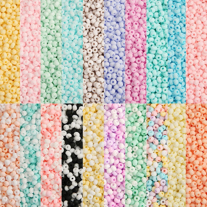 Frosted Seed Glass Beads 4mm Pastel Colors Matte Finish 320pcs