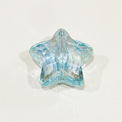 Clear Heart and Star Acrylic Beads 17-20mm Iridescent AB Coated 20pcs 7