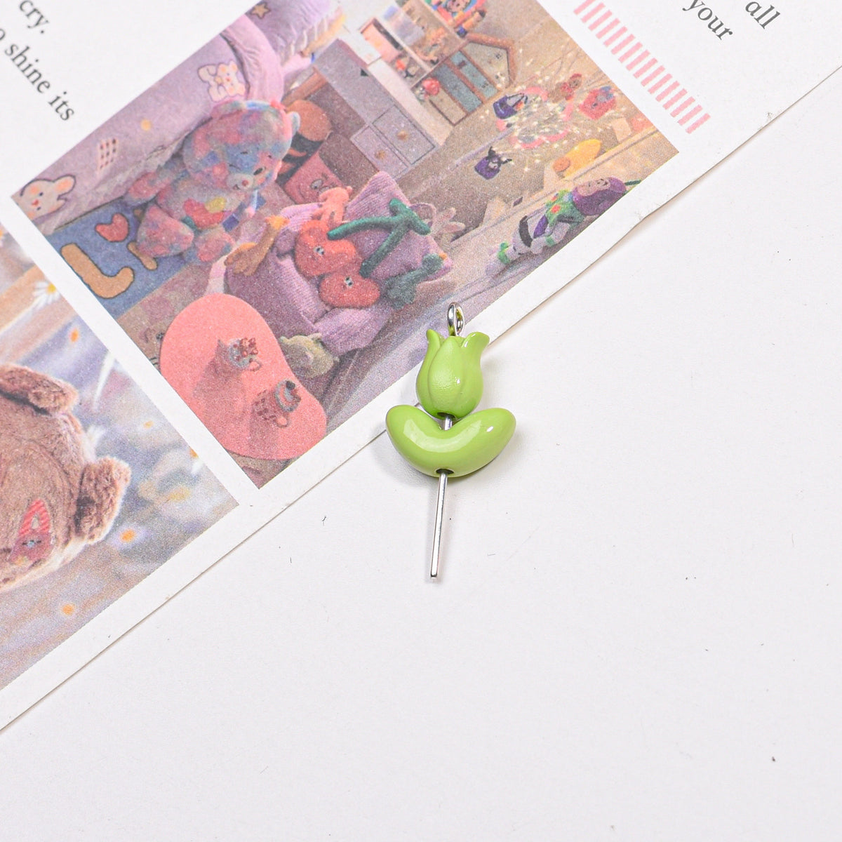 Tulip Metal Beads 21mm Baking Painted Solid Zinc Alloy 10pcs 10