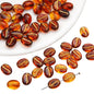 Transparent Coffee Bean Acrylic Beads 11x8mm Gold Highlights 30pcs 8