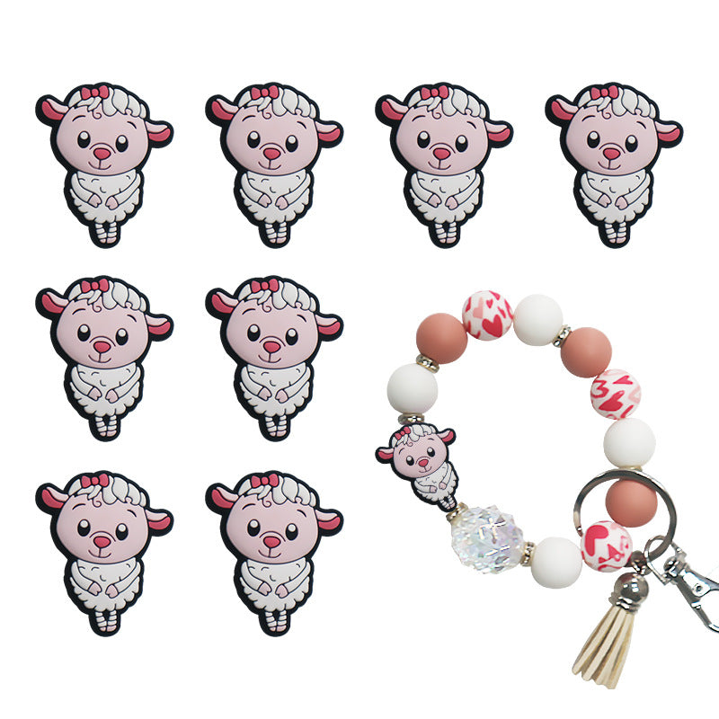 Silicone Focal Beads Animal Tiger Owl Faces 20pcs 3