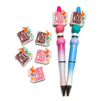 Silicone Focal Beads Lighter Light My Fire Text 20pcs 4