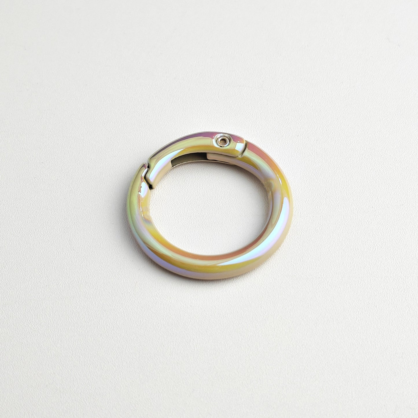 Alloy Iridescent Plating Spring Key Rings 20mm and 25mm 10pcs 15