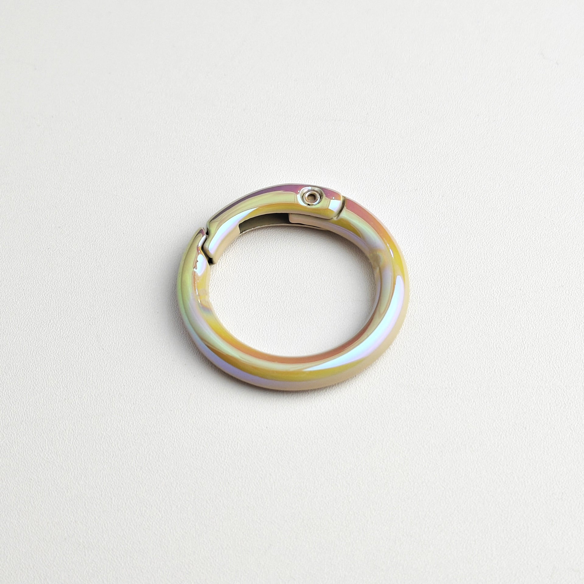 Alloy Iridescent Plating Spring Key Rings 20mm and 25mm 10pcs 15