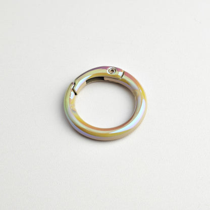 Alloy Iridescent Plating Spring Key Rings 20mm and 25mm 10pcs 15