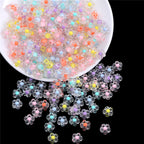 Transparent Frosted Flower Acrylic Beads 12mm Soft Pastel 100pcs 2