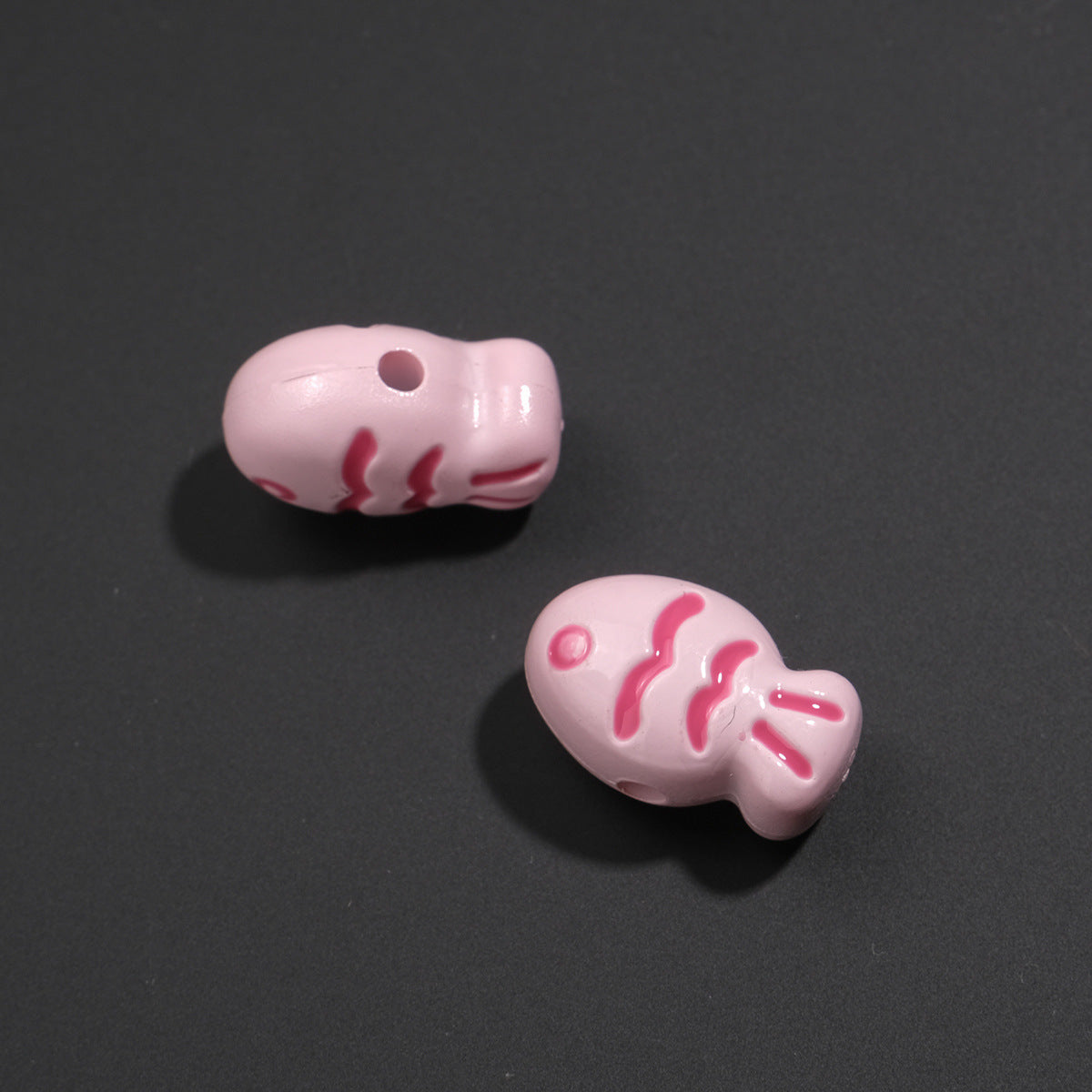 Painted Fish Acrylic Beads 22mm Colorful Cute 20pcs 12