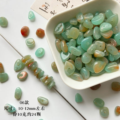 Vintage Irregular Gradient Green Acrylic Beads Organic Retro Style 8