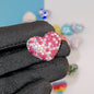 Rhinestone Heart Clay Beads 24mm Colorful Shamballa 6pcs 18