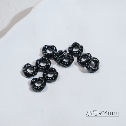 Acrylic Wavy Spacer Beads 9mm Mini Glossy Finish 100pcs 12
