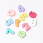 Rubberized Painted Balloon Shaped Number Acrylic Beads 25mm 10pcs 6