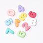 Rubberized Painted Balloon Shaped Number Acrylic Beads 25mm 10pcs 6
