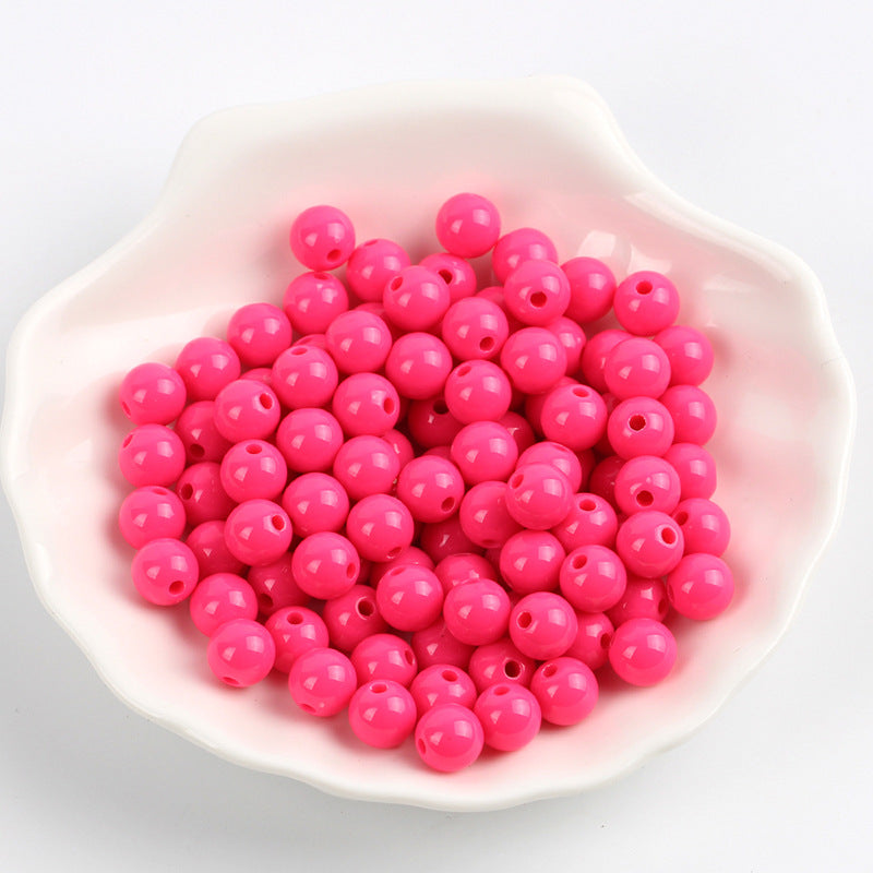 Solid Color Round Acrylic Beads 6mm Glossy Finish 600pcs 18