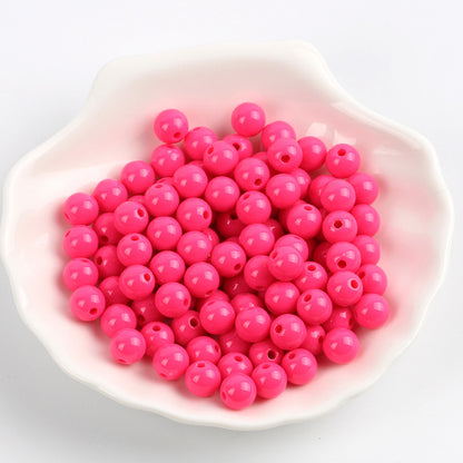 Solid Color Round Acrylic Beads 6mm Glossy Finish 600pcs 18
