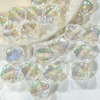 Shimmer Clover Resin Beads 12mm Iridescent Sparkle 10pcs 6