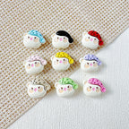 Baking Painted Teddy Bear and Flowerpot Metal Beads 15mm 10pcs 15
