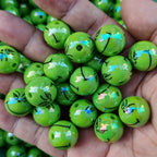 Plating Grinch Face Acrylic Beads 16mm Green Glossy 100pcs 4